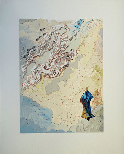 Salvador DALI : Divine Comédie, Paradis 20, Le sixième ciel de Jupiter, Gravure sur bois originale (vue générale) - Crédit photo : Galerie Art.Paris
