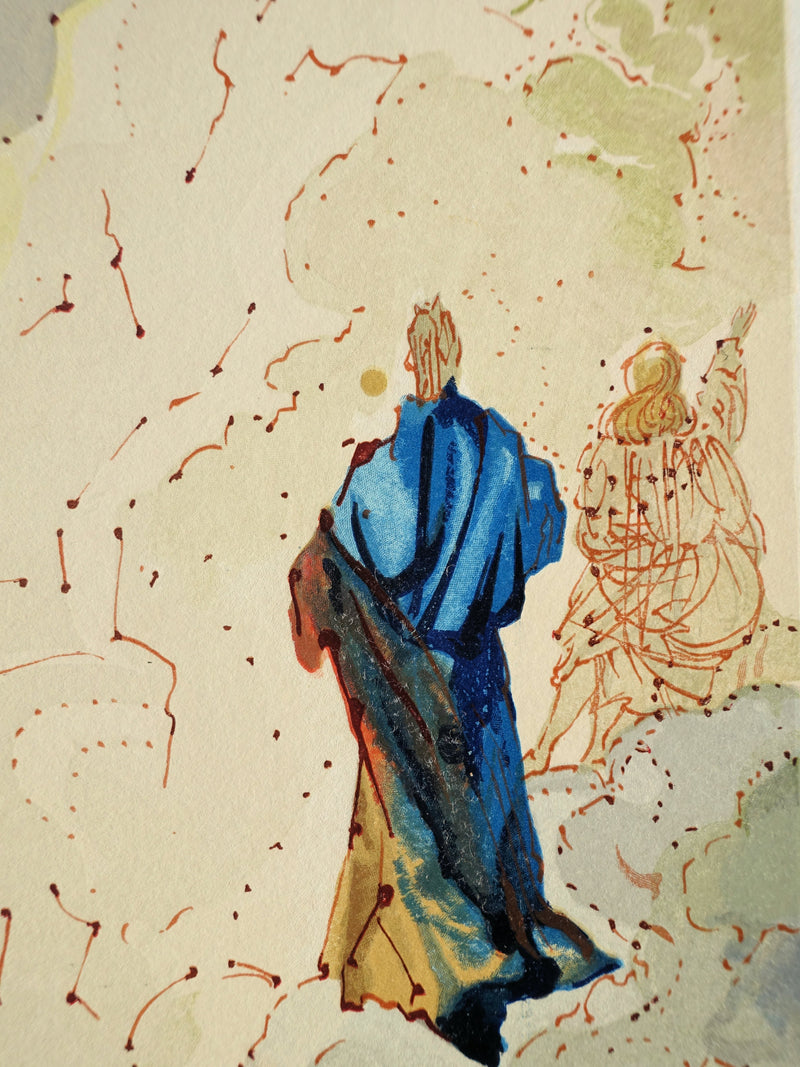 Salvador DALI : Divine Comédie, Paradis 20, Le sixième ciel de Jupiter, Gravure sur bois originale (photo de détail 3) - Crédit photo : Galerie Art.Paris