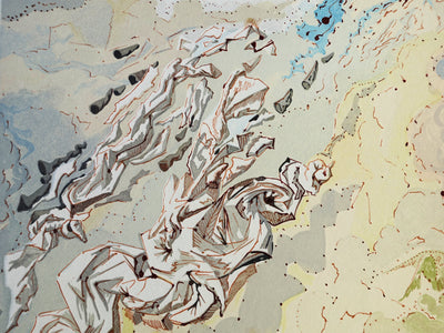 Salvador DALI : Divine Comédie, Paradis 20, Le sixième ciel de Jupiter, Gravure sur bois originale (photo de détail 4) - Crédit photo : Galerie Art.Paris