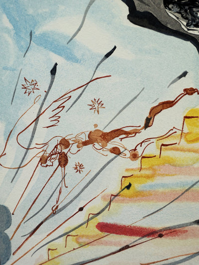 Salvador DALI : Divine Comédie, Paradis 21, L'échelle mystique, Gravure sur bois originale (photo de détail 3) - Crédit photo : Galerie Art.Paris