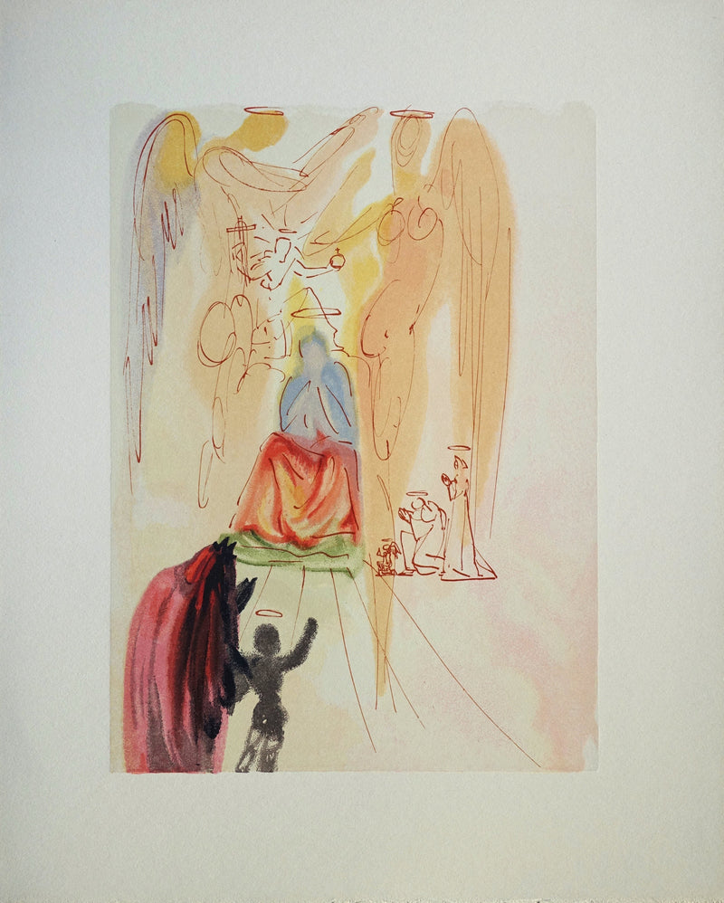 Salvador DALI : Divine Comédie, Paradis 23, Le triomphe du Christ et de la Vierge, Gravure sur bois originale (vue générale) - Crédit photo : Galerie Art.Paris