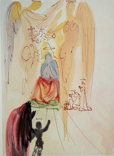 Salvador DALI : Divine Comédie, Paradis 23, Le triomphe du Christ et de la Vierge, Gravure sur bois originale (photo de détail 2) - Crédit photo : Galerie Art.Paris