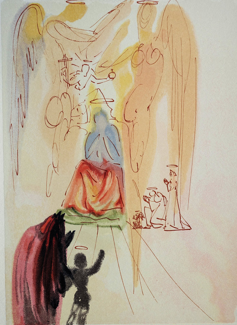 Salvador DALI : Divine Comédie, Paradis 23, Le triomphe du Christ et de la Vierge, Gravure sur bois originale (photo de détail 2) - Crédit photo : Galerie Art.Paris