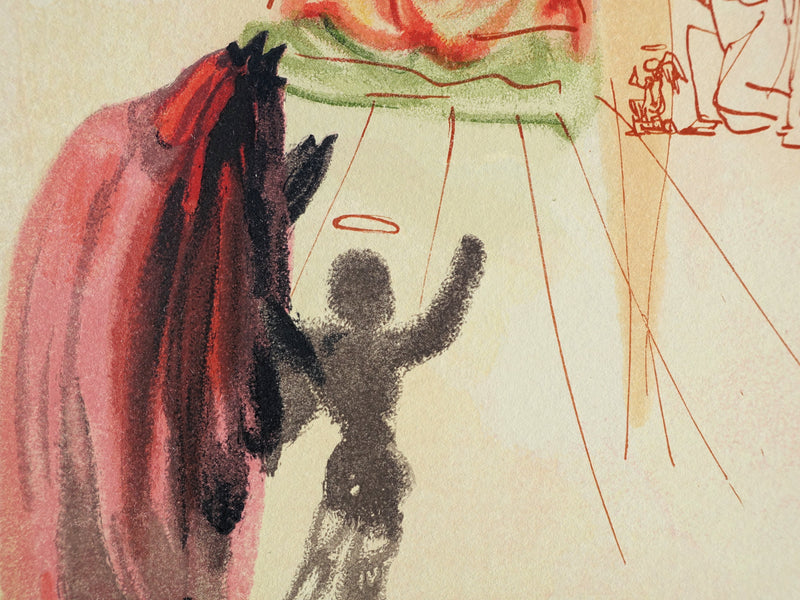 Salvador DALI : Divine Comédie, Paradis 23, Le triomphe du Christ et de la Vierge, Gravure sur bois originale (photo de détail 3) - Crédit photo : Galerie Art.Paris