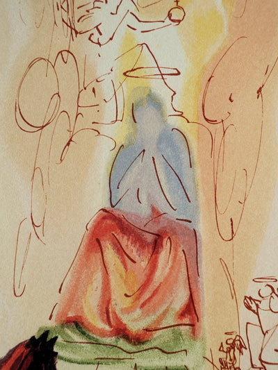 Salvador DALI : Divine Comédie, Paradis 23, Le triomphe du Christ et de la Vierge, Gravure sur bois originale (photo de détail 4) - Crédit photo : Galerie Art.Paris