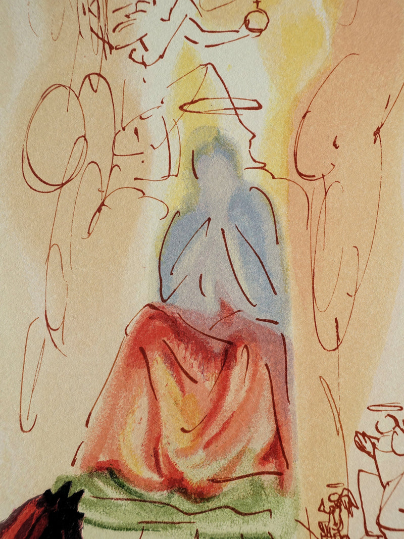 Salvador DALI : Divine Comédie, Paradis 23, Le triomphe du Christ et de la Vierge, Gravure sur bois originale (photo de détail 4) - Crédit photo : Galerie Art.Paris