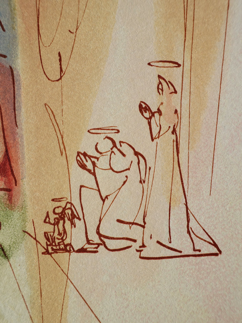 Salvador DALI : Divine Comédie, Paradis 23, Le triomphe du Christ et de la Vierge, Gravure sur bois originale (photo de détail 5) - Crédit photo : Galerie Art.Paris