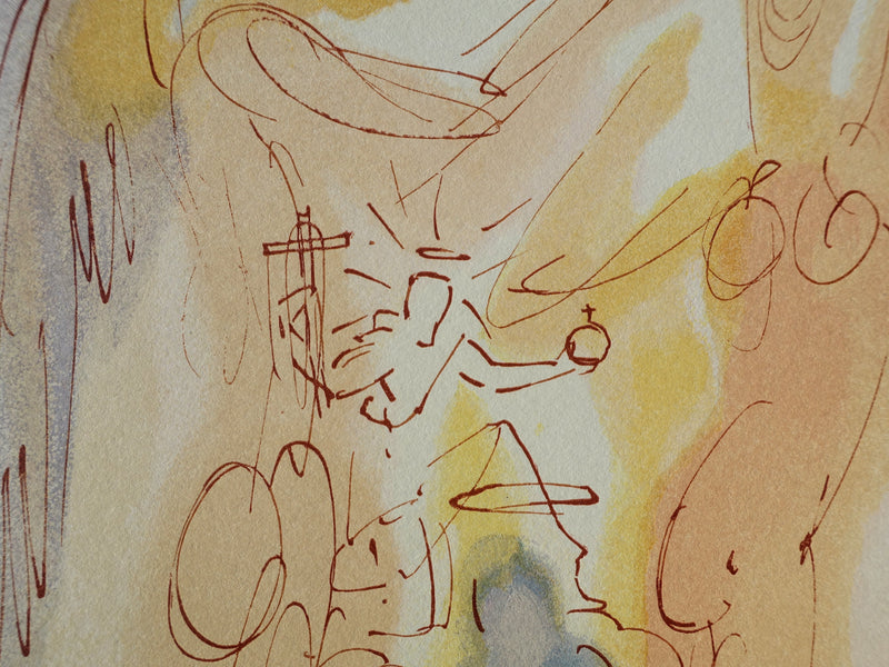 Salvador DALI : Divine Comédie, Paradis 23, Le triomphe du Christ et de la Vierge, Gravure sur bois originale (photo de détail 6) - Crédit photo : Galerie Art.Paris