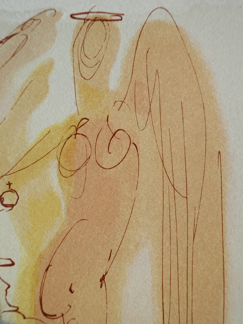 Salvador DALI : Divine Comédie, Paradis 23, Le triomphe du Christ et de la Vierge, Gravure sur bois originale (photo de détail 7) - Crédit photo : Galerie Art.Paris