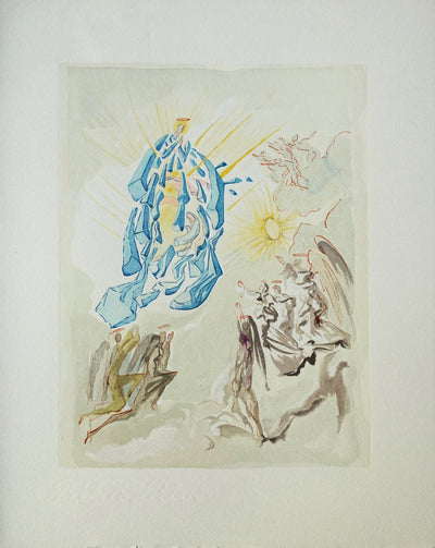 Salvador DALI : Divine Comédie, Paradis 26, Dante recouvre la vue, Gravure sur bois originale (vue générale) - Crédit photo : Galerie Art.Paris