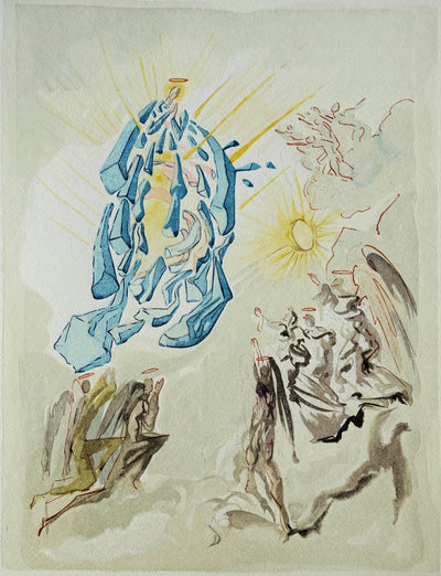 Salvador DALI : Divine Comédie, Paradis 26, Dante recouvre la vue, Gravure sur bois originale (photo de détail 2) - Crédit photo : Galerie Art.Paris