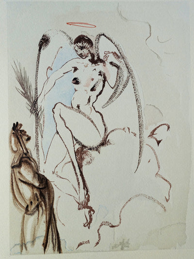 Salvador DALI : Divine Comédie, Paradis 31, L'Archange Gabriel, Gravure sur bois originale (photo de détail 2) - Crédit photo : Galerie Art.Paris