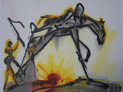 Salvador DALI : Les Chevaux, le Cheval de Labeur, Lithographie signée