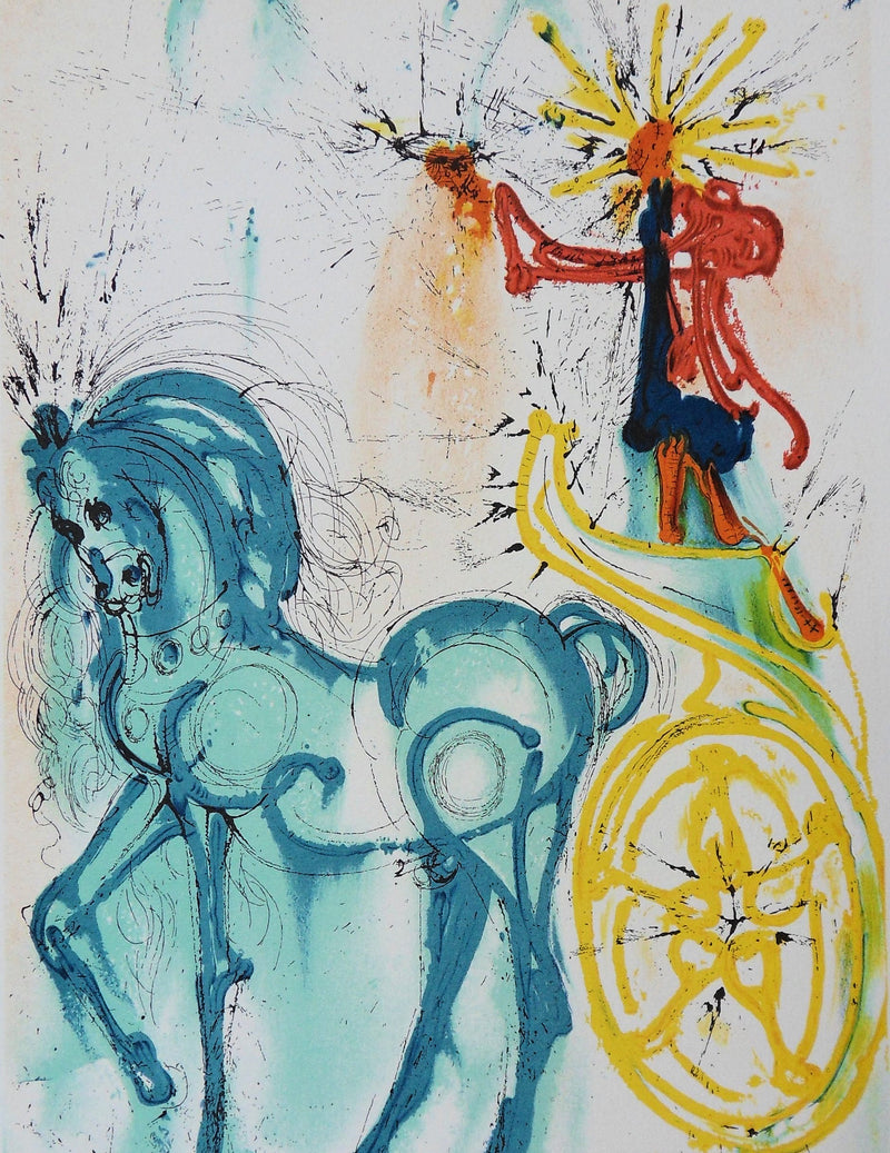 Salvador DALI : Les Chevaux, Le Cheval de Triomphe, Lithographie signée