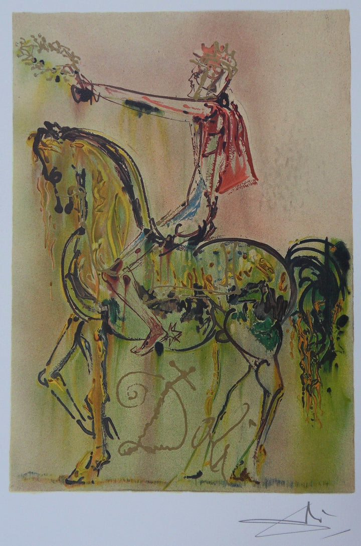 Salvador DALI: Horses, The Roman Knight, Original Lithograph – art