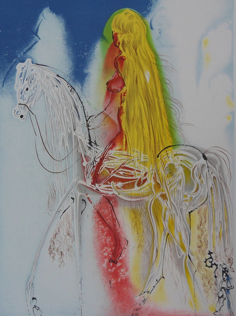 Salvador DALI : Les Chevaux, Lady Godiva, Lithographie signée