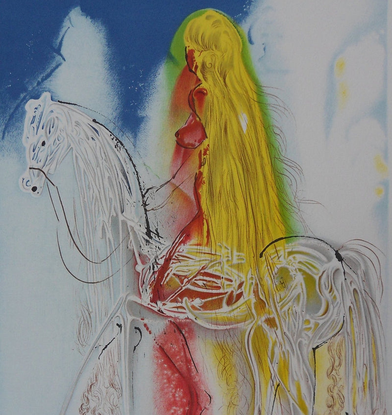 Salvador DALI : Les Chevaux, Lady Godiva, Lithographie signée