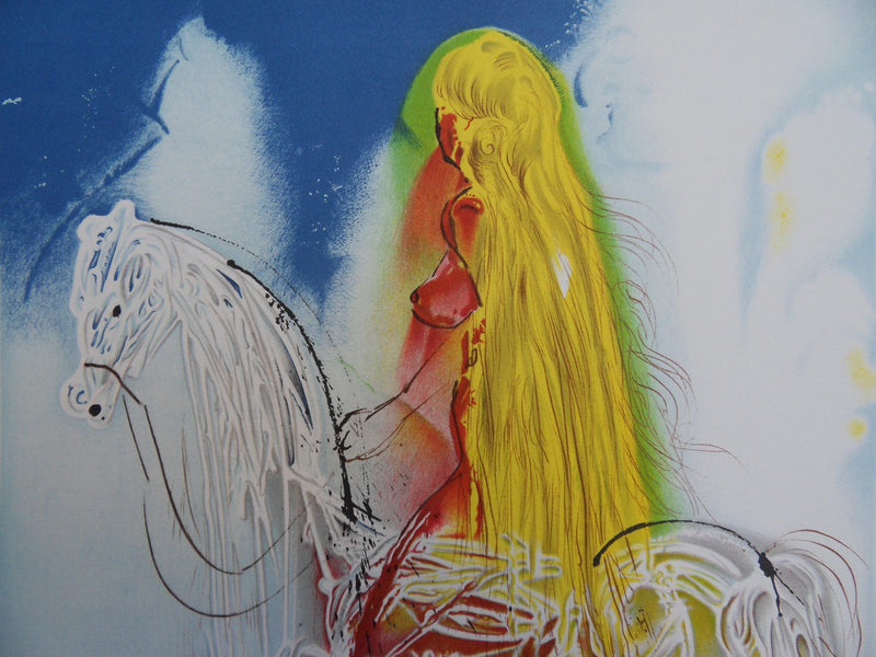 Salvador DALI : Les Chevaux, Lady Godiva, Lithographie signée