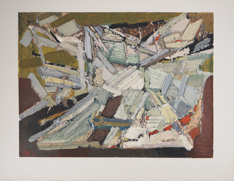 Nicolas DE STAEL : Composition abstraite, Lithographie originale (vue générale) - Crédit photo : Galerie Art.Paris