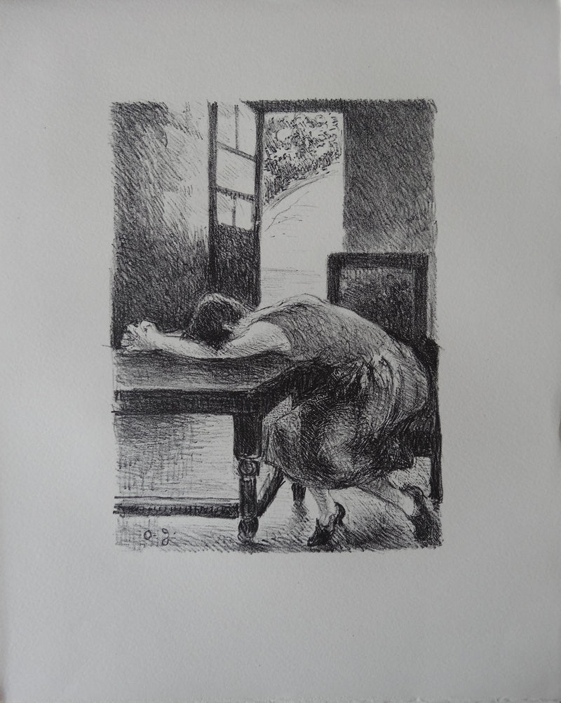 Odette DES GARETS : Repos (Juliette), Lithographie originale (vue générale) - Crédit photo : Galerie Art.Paris