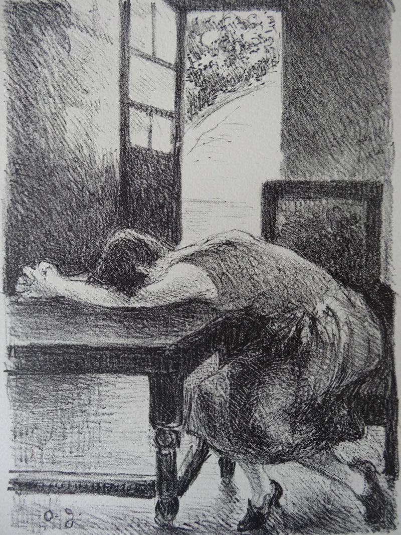 Odette DES GARETS : Repos (Juliette), Lithographie originale (photo de détail 2) - Crédit photo : Galerie Art.Paris