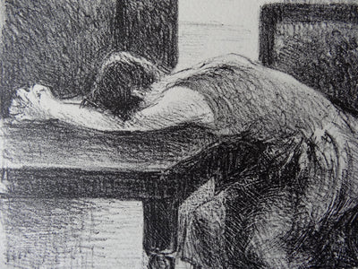 Odette DES GARETS : Repos (Juliette), Lithographie originale (photo de détail 3) - Crédit photo : Galerie Art.Paris