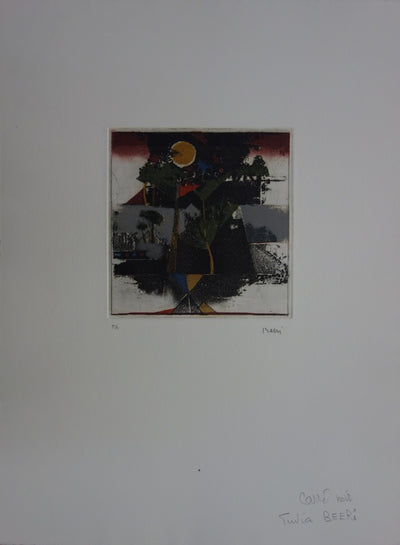 Tuvia BEERI : Carré noir, Gravure originale signée