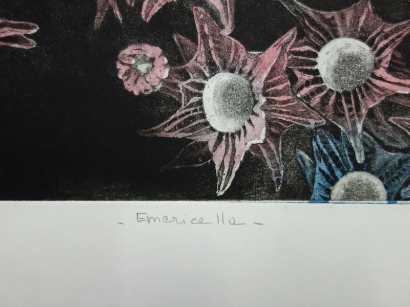 Simone VRAIN : Edelweiss, Gravure originale signée