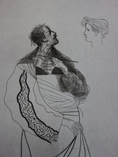 Miguel CONDE : Le peintre et son modèle, Gravure originale signée