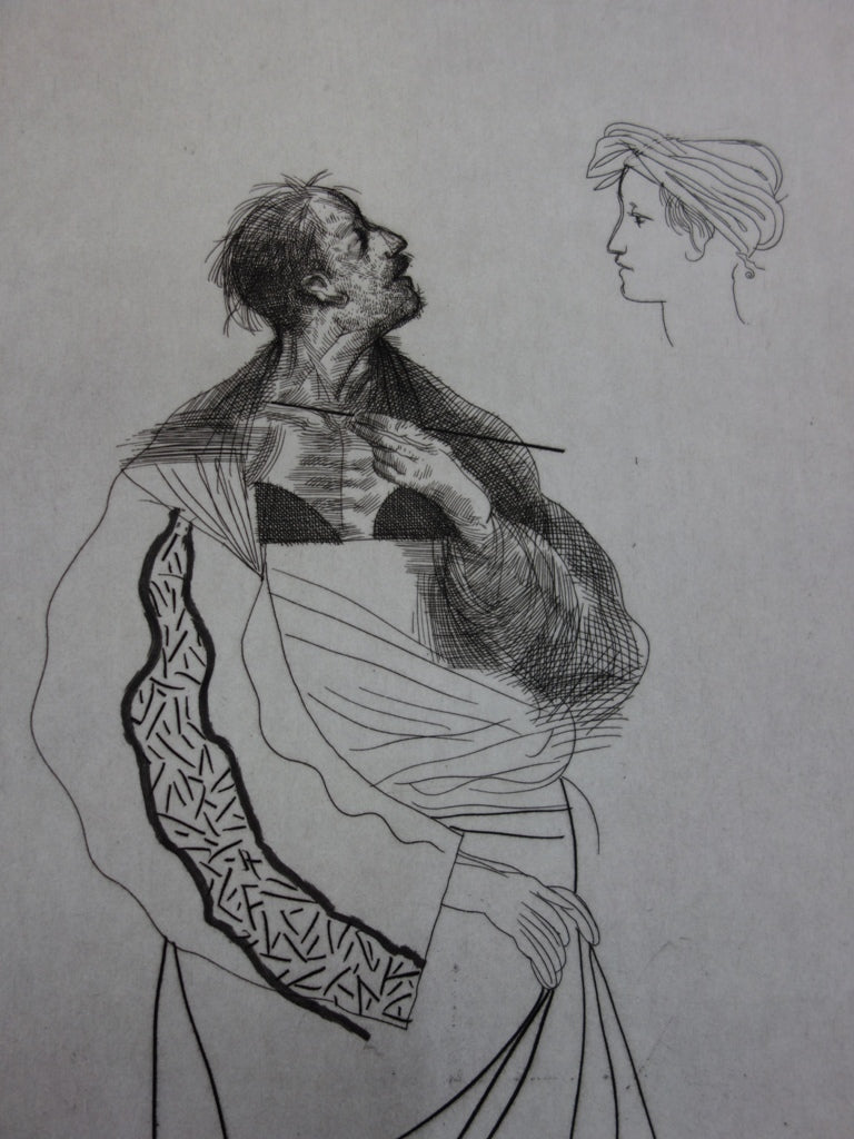Miguel CONDE : Le peintre et son modèle, Gravure originale signée