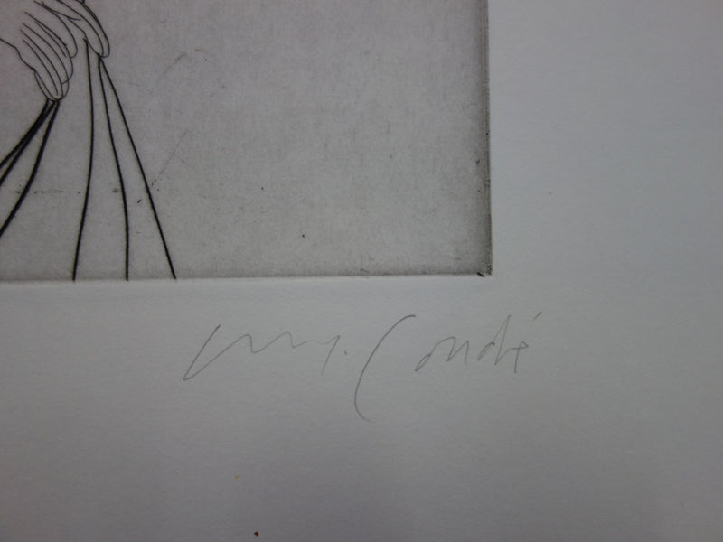 Miguel CONDE : Le peintre et son modèle, Gravure originale signée