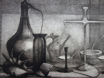Jean-Marie ESTEBE : Nature morte au coquillage, Gravure originale signée
