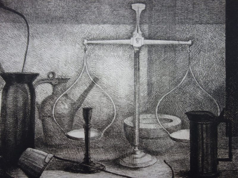 Jean-Marie ESTEBE : Nature morte au coquillage, Gravure originale signée