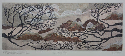 BT GIRAUD: Pink Time, Original signierter Kupferstich