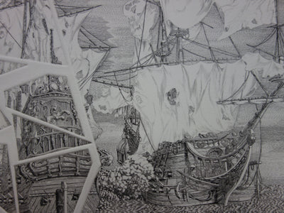 Hans Georg RAUCH : Le bateau kaleïdoscope, Gravure originale signée
