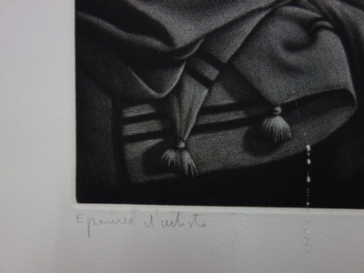 BT Michel MATHONNAT: The Garden of Eden, Original engraving signed in pencil