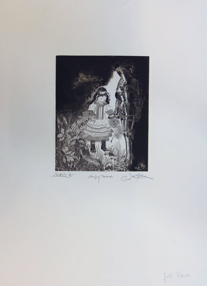 Joêl ROCHE : Utopie deux, Gravure originale signée