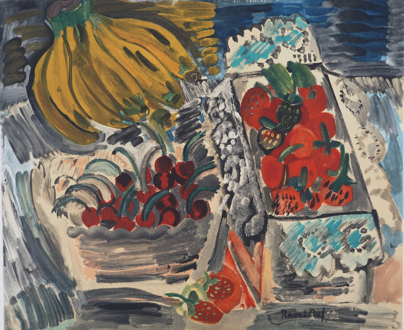 Raoul DUFY : Nature morte aux bananes, Lithographie originale (photo de détail 3) - Crédit photo : Galerie Art.Paris