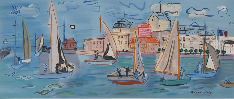 Raoul DUFY : Les Régates, Lithographie originale (photo de détail 3) - Crédit photo : Galerie Art.Paris