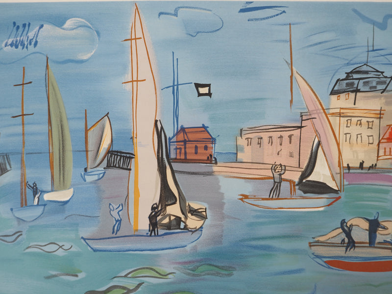 Raoul DUFY : Les Régates, Lithographie originale (photo de détail 6) - Crédit photo : Galerie Art.Paris