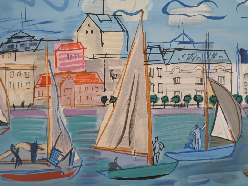 Raoul DUFY : Les Régates, Lithographie originale (photo de détail 4) - Crédit photo : Galerie Art.Paris