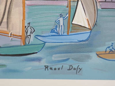 Raoul DUFY : Les Régates, Lithographie originale (photo de détail 2) - Crédit photo : Galerie Art.Paris