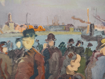 Raoul DUFY : Rouen, les quais du port, Lithographie originale (photo de détail 6) - Crédit photo : Galerie Art.Paris