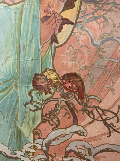 Alfonse MUCHA : Saisons, l'hiver, Lithographie originale signée