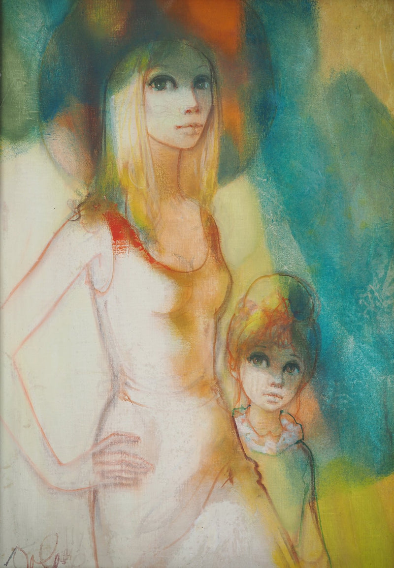 Jean-Baptiste VALADIE : Les deux soeurs, Huile sur toile signée