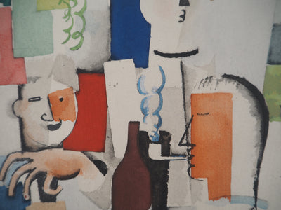 Roger DE LA FRESNAYE : Déjeuner entre amis (La Madelon), Lithographie originale (photo de détail 5) - Crédit photo : Galerie Art.Paris