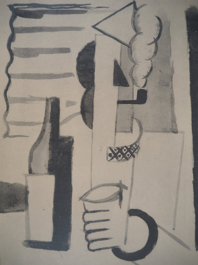 Roger DE LA FRESNAYE : Fumeur de pipe cubiste, Lithographie originale (photo de détail 3) - Crédit photo : Galerie Art.Paris