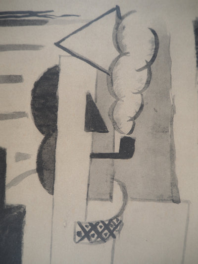 Roger DE LA FRESNAYE : Fumeur de pipe cubiste, Lithographie originale (photo de détail 5) - Crédit photo : Galerie Art.Paris