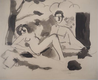 Roger DE LA FRESNAYE : Hommage à Manet, Déjeuner sur l'herbe, Lithographie originale (vue générale) - Crédit photo : Galerie Art.Paris