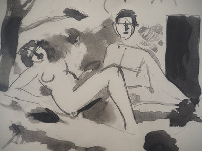 Roger DE LA FRESNAYE : Hommage à Manet, Déjeuner sur l'herbe, Lithographie originale (photo de détail 5) - Crédit photo : Galerie Art.Paris